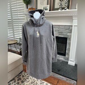 Polo grey hooded sweatshirt dress. Size large .